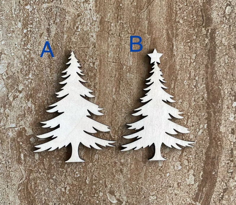Wood Christmas Tree Cutout - Holiday Decor - Rustic Wooden