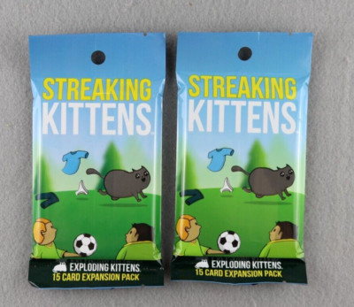 Set of 2 Streaking Kittens 15 Card Second Expansion Packs Exploding Kittens Lot
