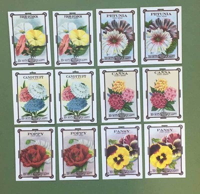 Flower Seed Packet Tags Burt's Seed Old Print Factory