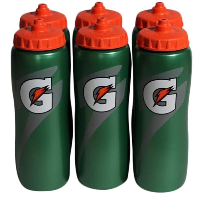 6 PACK QUANTITY Gatorade Squeeze 32oz Plastic Water Bottle - Green