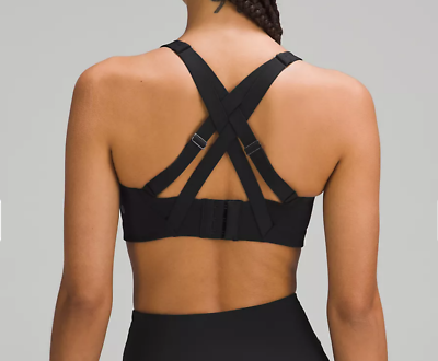 lululemon Energy Bra High Support Running 34DDD Criss Cross Back Black