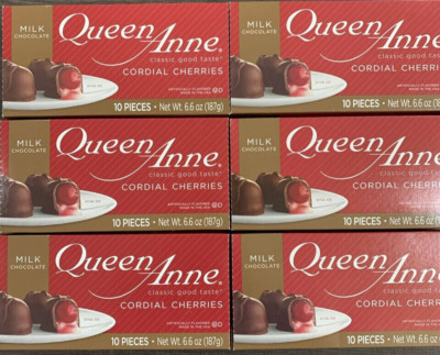 Queen Anne (6-BOXES) Milk Chocolate Cordial Cherries - 60 Count  Best By 03/2025