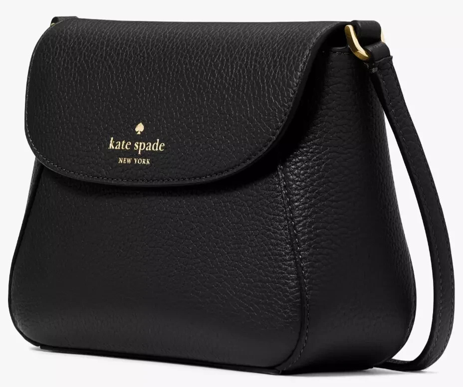 Kate Spade Monica Mini Flap Crossbody Bag Black Leather