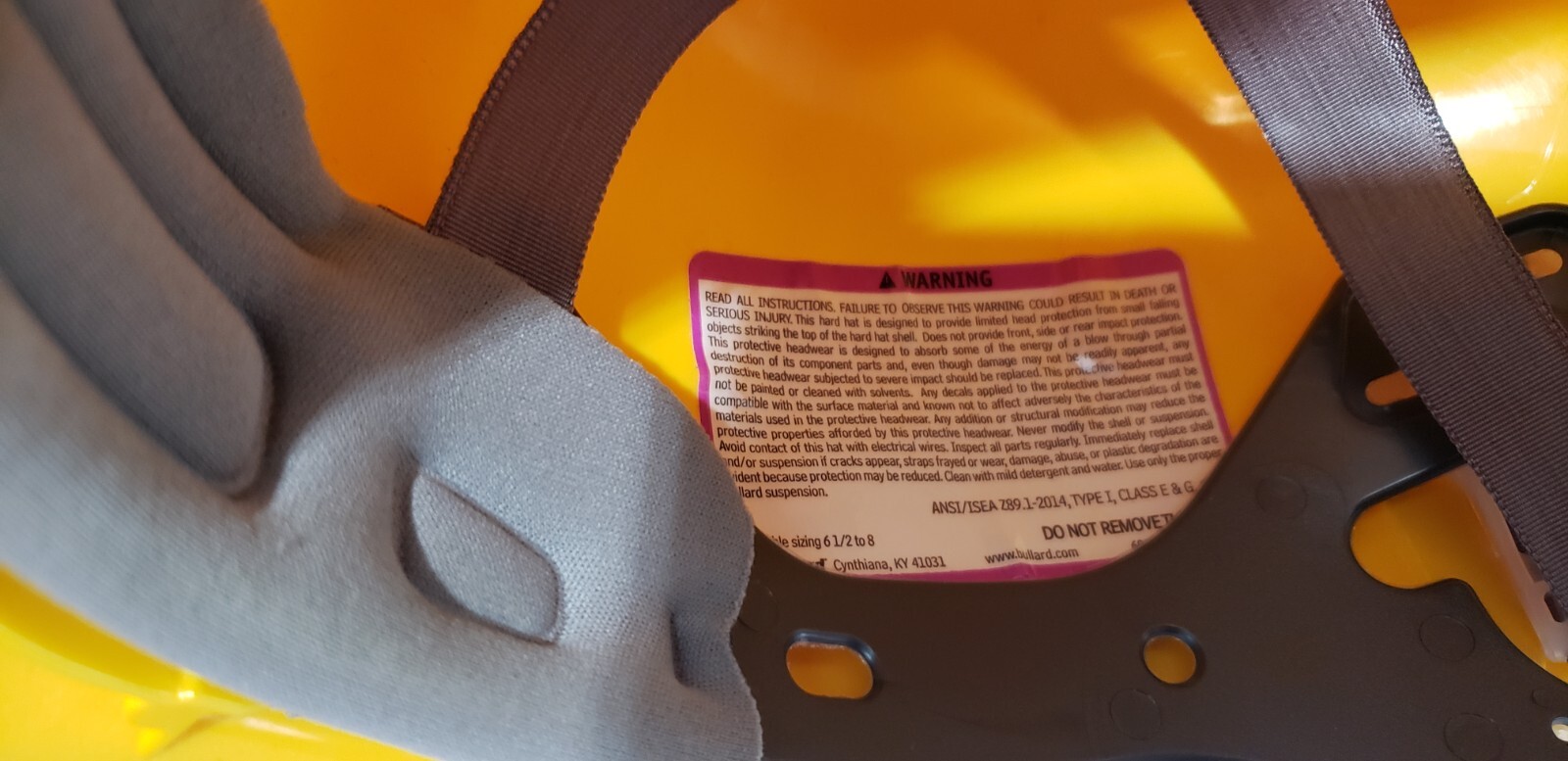 Hard Hat Bullard S61 Yellow 3 Rib Cap Style With Adjustable Size