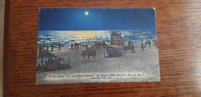 Long Beach Resort Panama City Beach Florida Usa postcard 1945 carte postale CPA