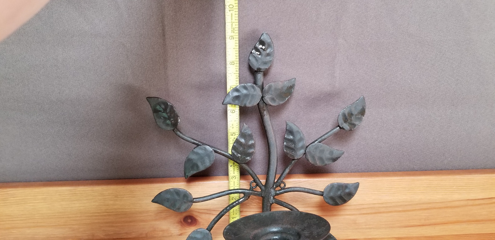 Old Wrought Iron Sconce Hanging or Freestanding  Candleholder