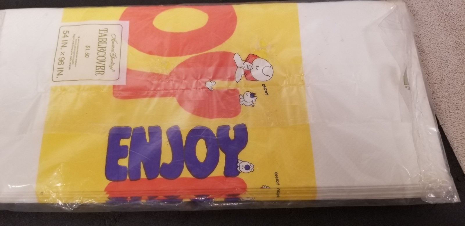 Vtg Sealed 1976 American Greeting Paper Tablecover Ziggy 54`` x 96``