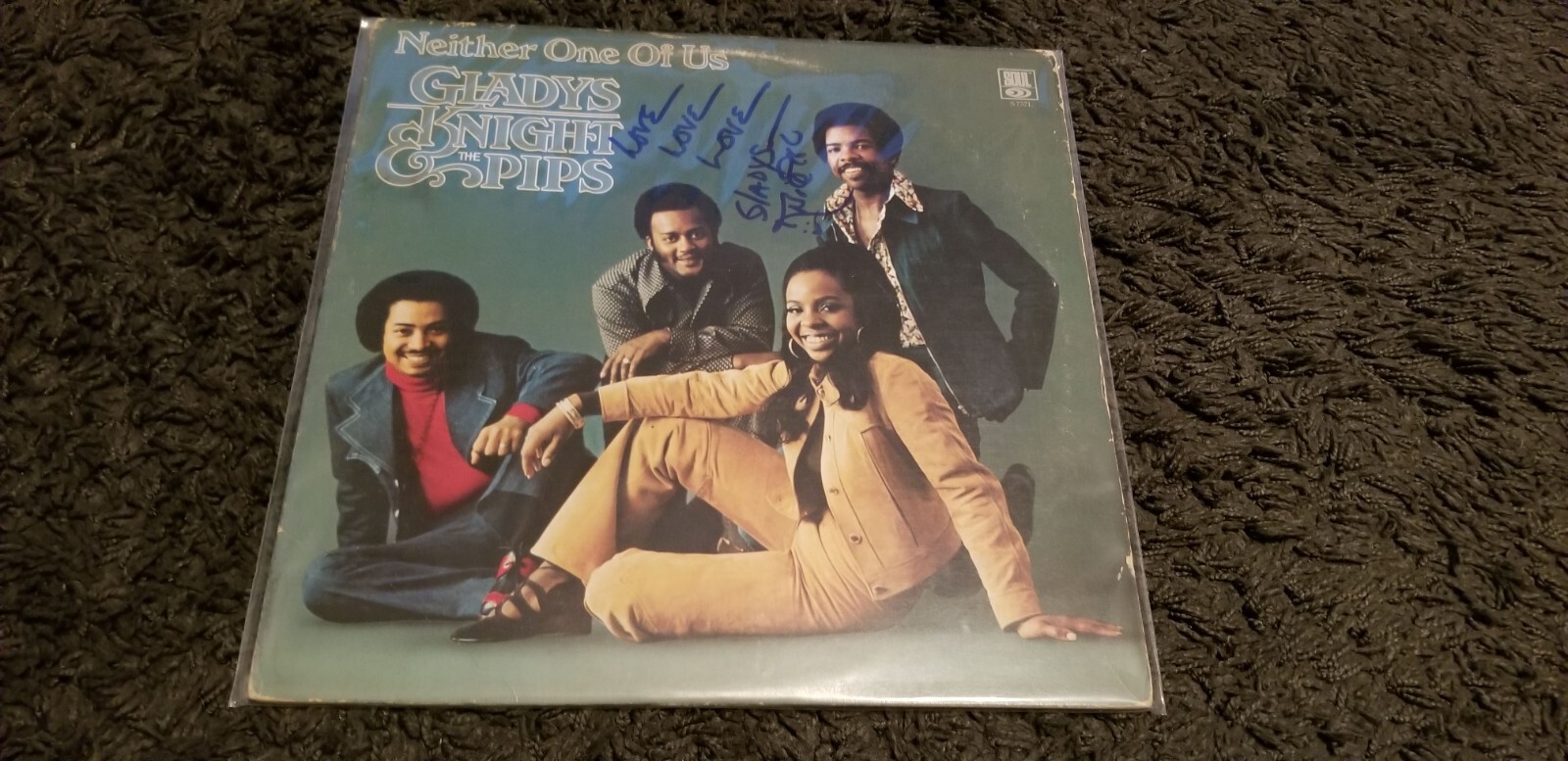 Gladys Knight and the Pips signed LP Neither One of US