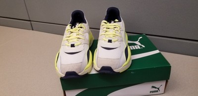 Puma RS-2K Futura White Fuzzy Yellow Running Shoes Men gym 374137-05 Sz 8  NEW