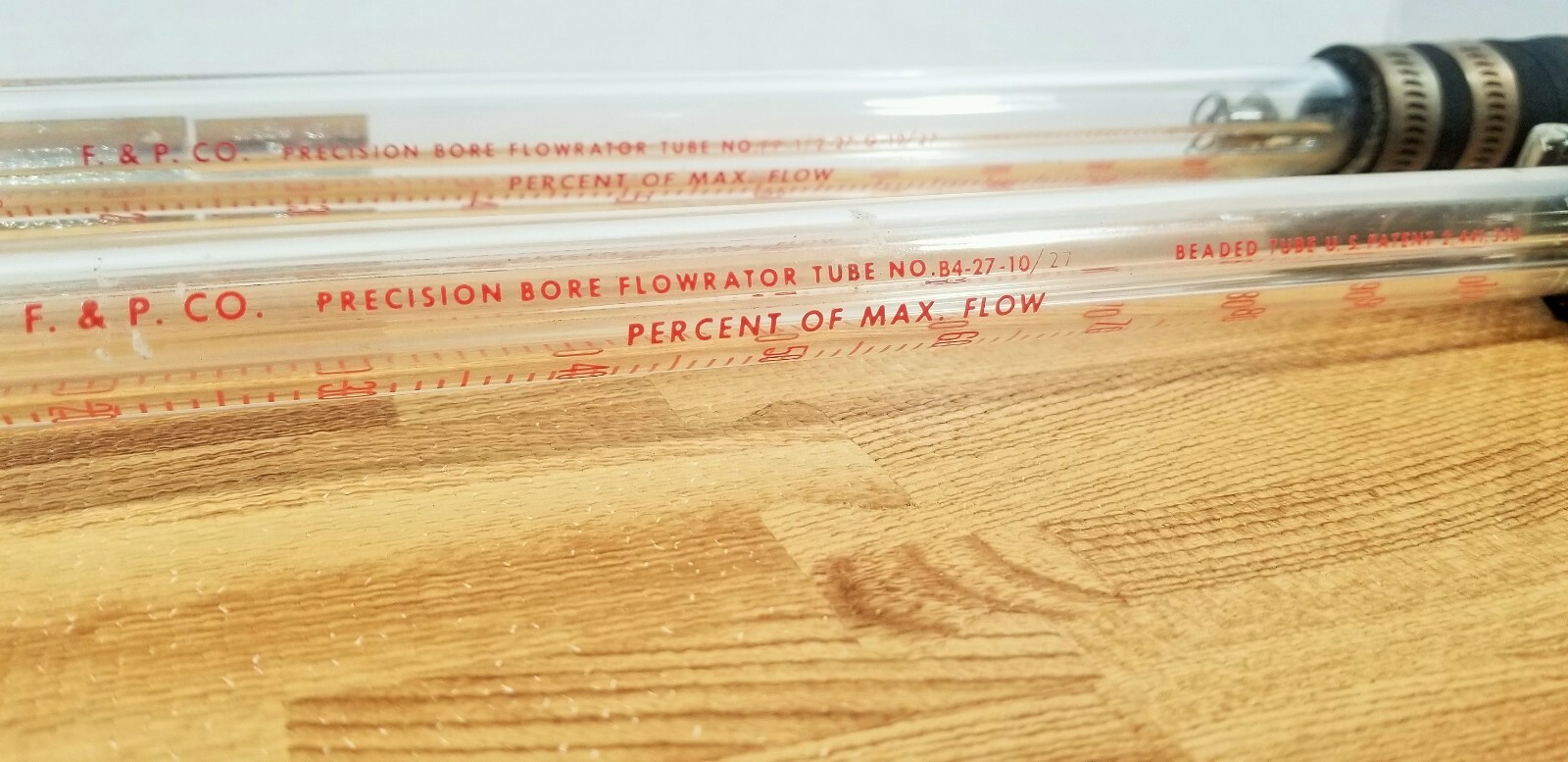 2 Fischer & Porter Precision Bore Flowrator F&P Beaded Tube Flow Meters