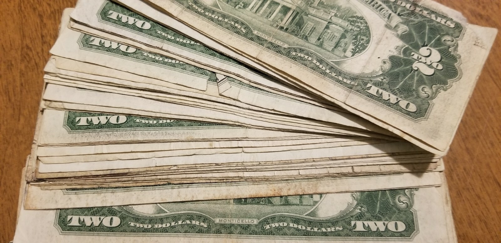 1953 or 1963 Two Dollar ($2) Well Circulated Red Seal Note