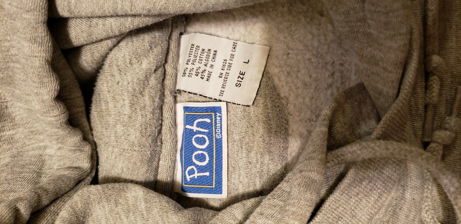 Official Disney Tigger Hoodie Men's sz. Large Embroidered Gray Winnie the Pooh