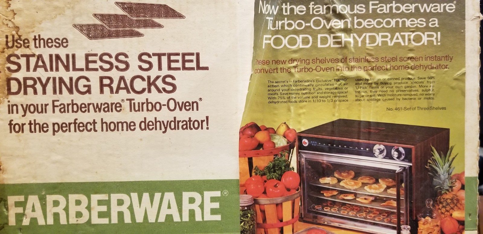 Vintage Farberware Convection Turbo Oven #467 Counter Top Broiler + drying racks