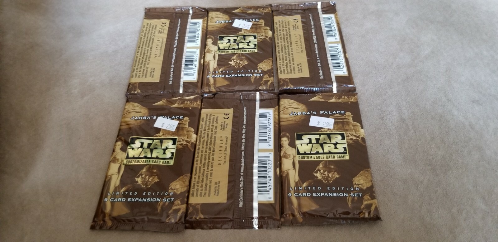 STAR WARS CCG JABBA's PALACE Limited Ed. 6ct Lot Decipher Unopened Booster Packs