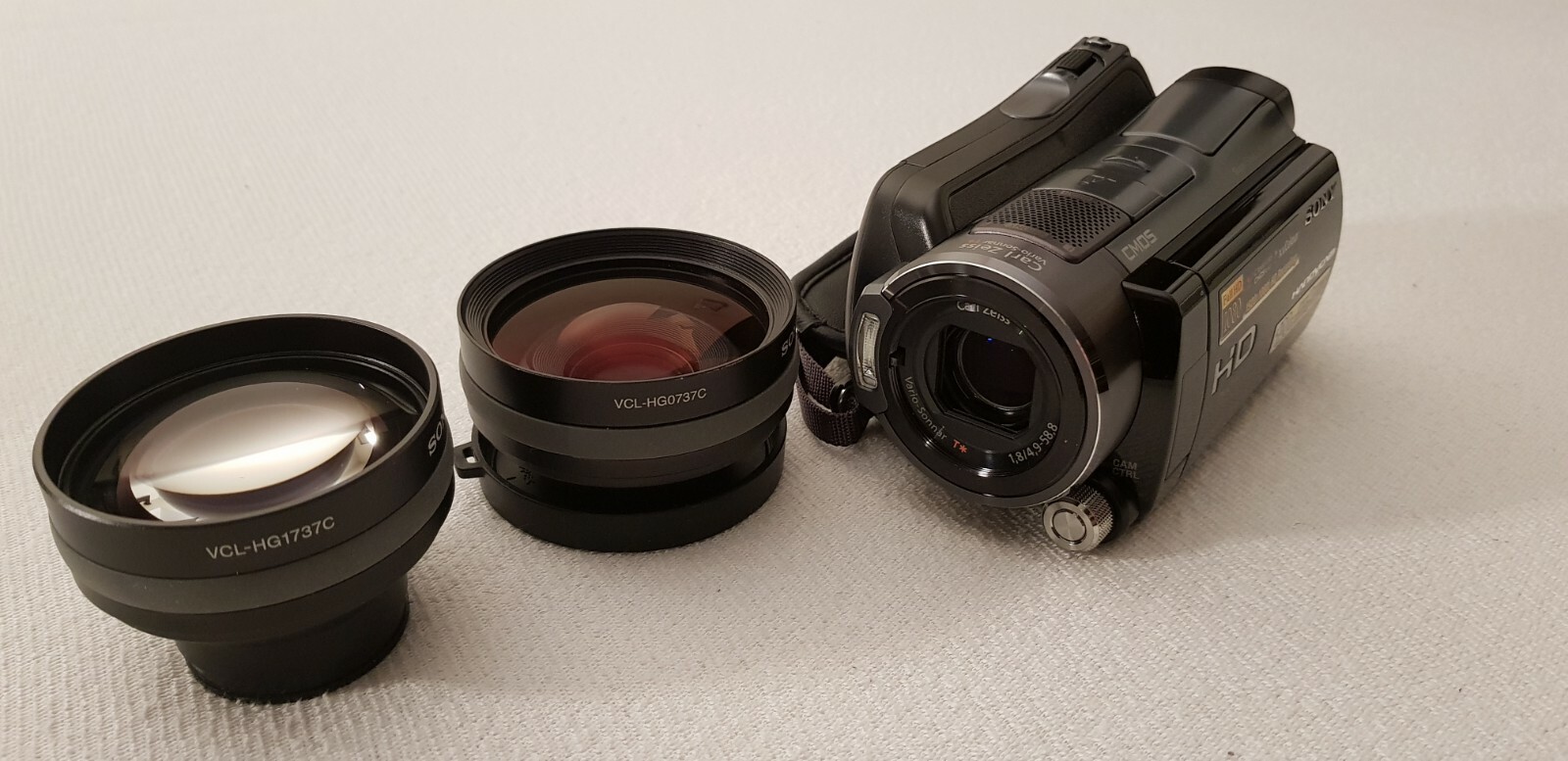 Sony HDR-SR12 mint condition + Wide lens HG0737C + Tele lens