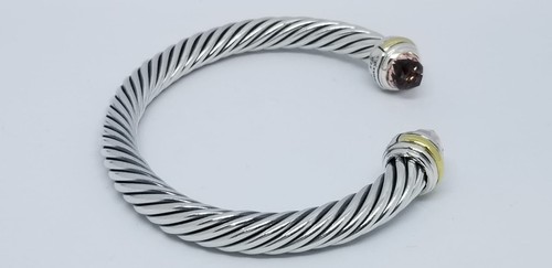 David Yurman Cable Classics Bracelet with Morganite 14K Gold 7mm size Medium