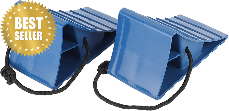2 Pack PP Wheel Chocks, Heavy Duty Rubber Tire Stops, anti Slip Wheel Blocks wit