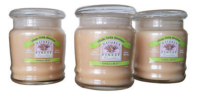 Scented Jar Candles Bulk 3-Pack Vanilla Bean Nature's Finest Beeswax 300