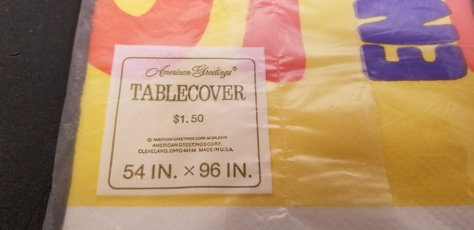 Vtg Sealed 1976 American Greeting Paper Tablecover Ziggy 54`` x 96``