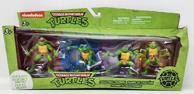 TMNT: Nickelodeon Teenage Mutant Ninja Turtles Clip & Go Collectible Figures NIB