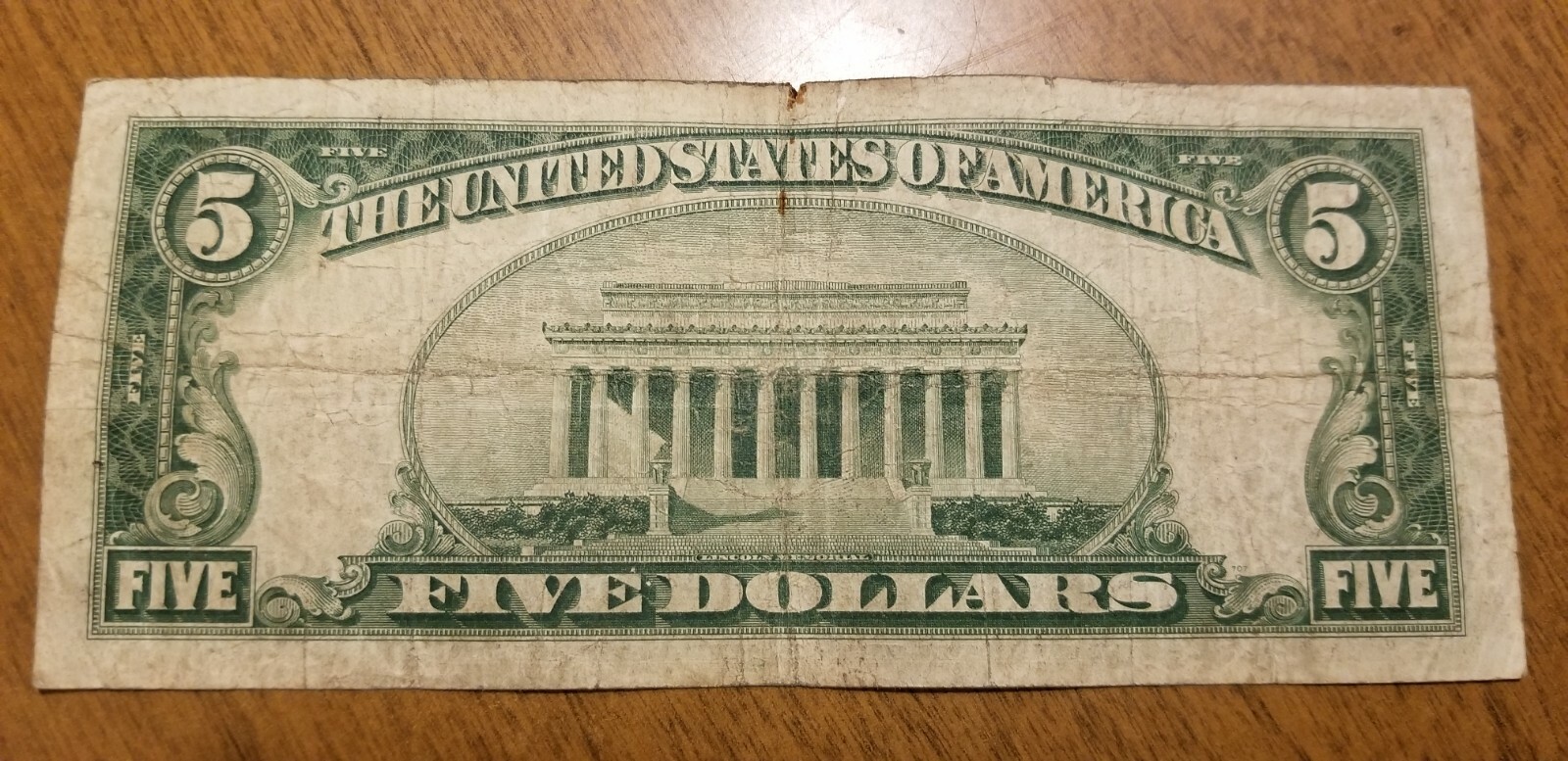 1934 $5 Bill Note Silver Certificate Currency Dollar 09206537