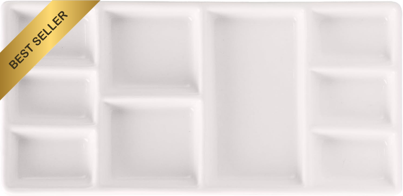 News Ceramic Rectangle Artist Paint Palette for Watercolor Gouache Acrylic Oil P