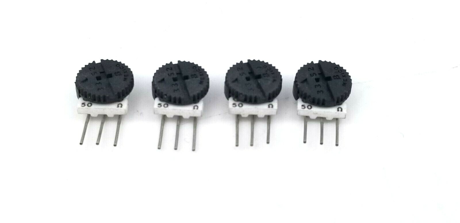 Bourns 3352W-1-500, 3/8" Round Trimpot, Trimming Potentiometer, 50Ohms, Lot of 4