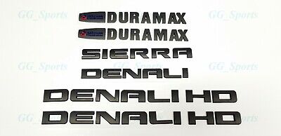6PCS KITS 2011-2019 MATTE Black GMC SIERRA DENALI HD Duramax 2500HD 3500HD Badge