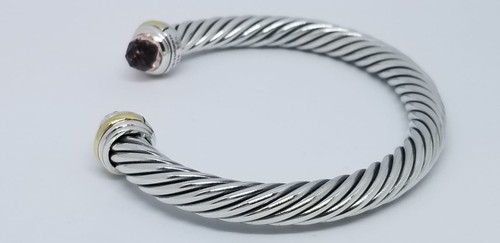 David Yurman Cable Classics Bracelet with Morganite 14K Gold 7mm size Medium