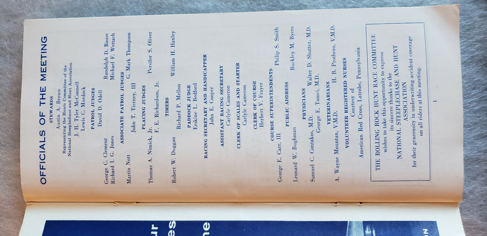 1969 Rolling Rock Hunt Racing Association Program - Pennsylvania Steeplechase