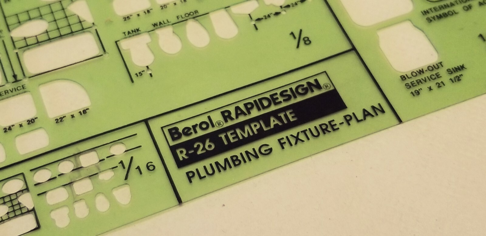 Berol Rapidesign Template - Plumbing Fixture - Plan View - R-26
