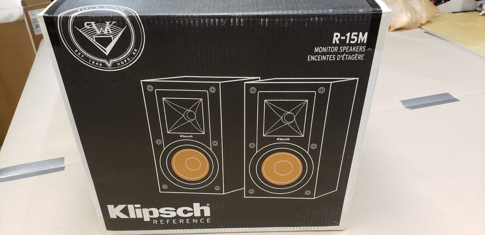 Klipsch Reference R15M Bookshelf Speaker Pair, Black,