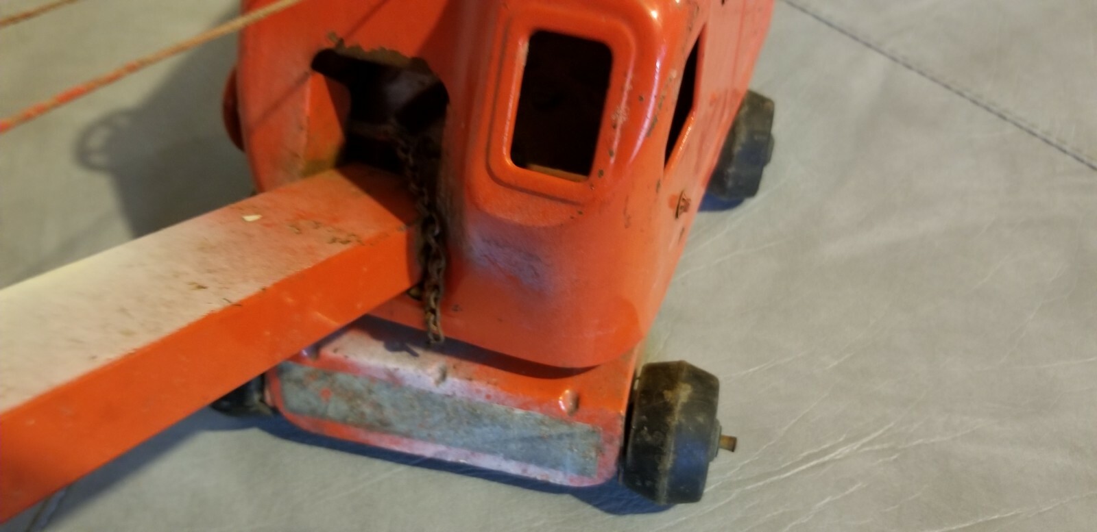 Vintage Steam Shovel Green Pressed Steel  Toy Crane Construction