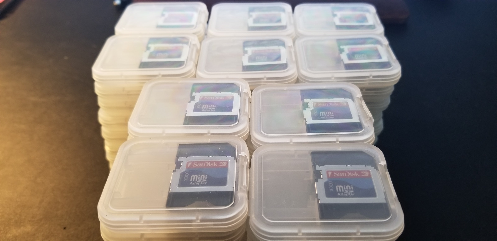 Lot of 100 Sandisk Mini SD Card Memory Adapter With Thick Sturdy Plastic Cases