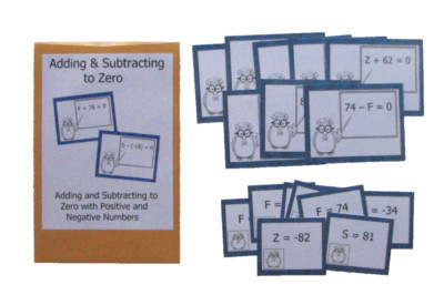 Teacher Made Math Learning Center Resource Game Adding & Subtracting to Zero
