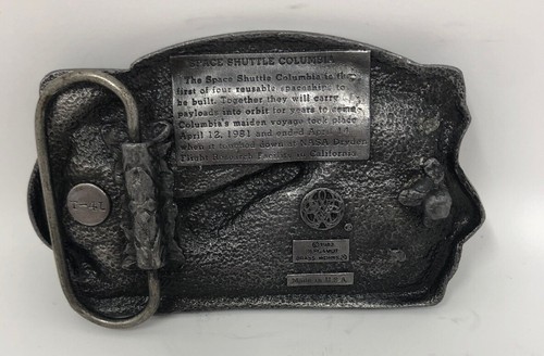 Vintage The Space Shuttle Columbia Belt Buckle NASA 1982 Bergamot Brass Works