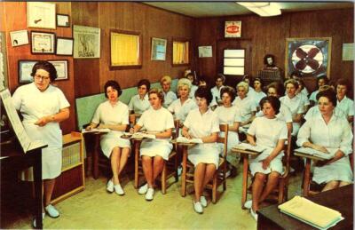 Repro  THE COLLINS SCHOOL OF COSMETOLOGY Student Training  1991 4X6 Postcard