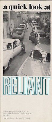 Reliant Range 1966-67 UK Market Foldout Brochure Regal Rebel FW5 Anadol Scimitar