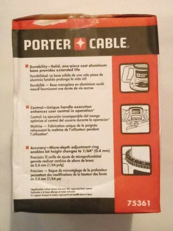 **NIB** Porter Cable Router Base Replacement #75361