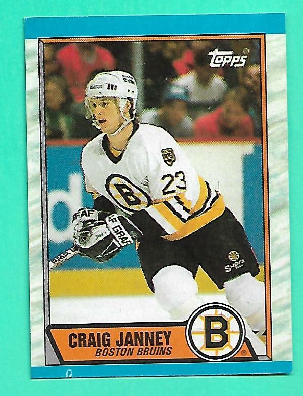 (1) CRAIG JANNEY 1989-90 TOPPS # 190 BRUINS ROOKIE NM+ CARD (W4901) . rookie card picture