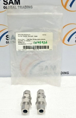 PARKER RHD10L71 CHECK VALVE 250 BAR LOT OF 2 PCS NEW FAST SHIPPING