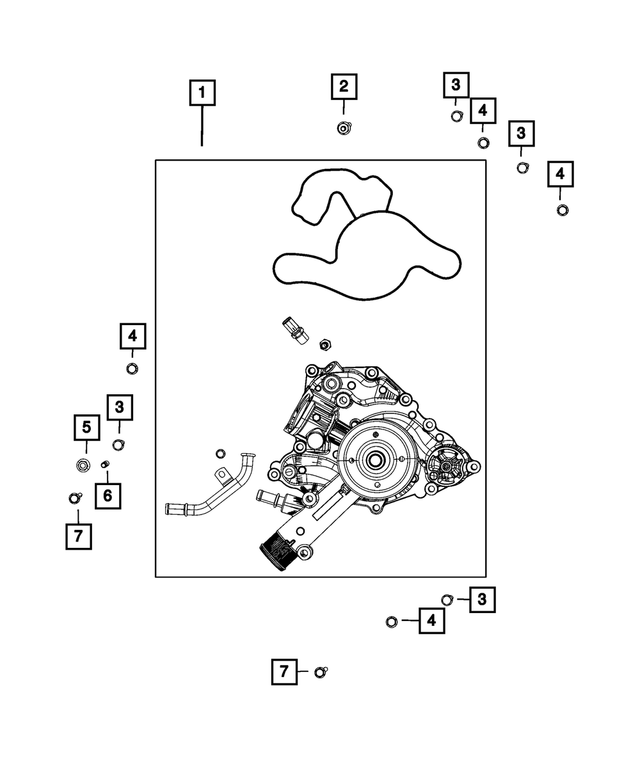 Water Pump OEM Mopar 68261224AG