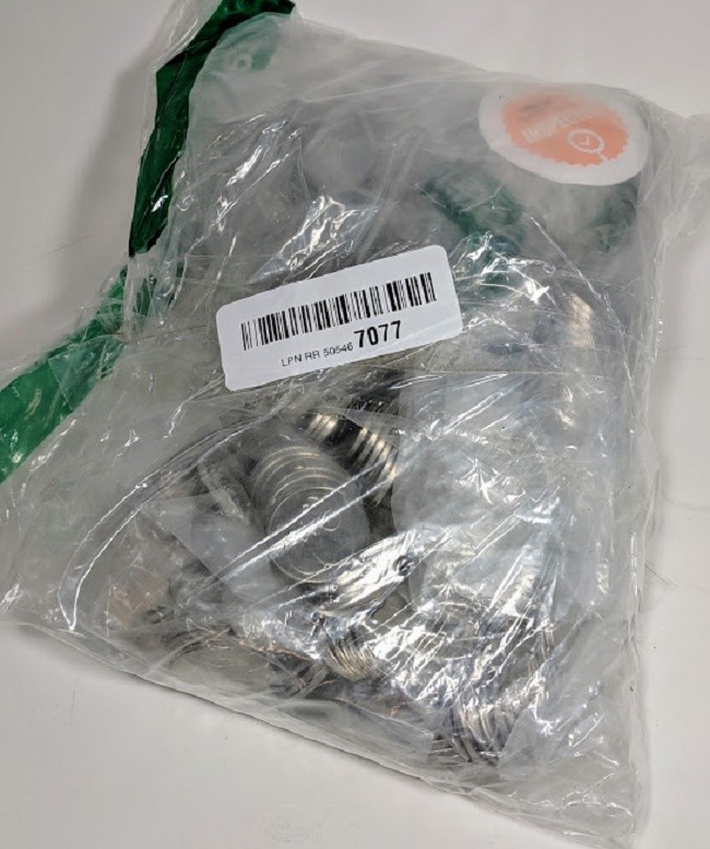 Slot Machine Tokens Cherry Electronic 500s Brybelly Nickel Plated 0.984 Diameter