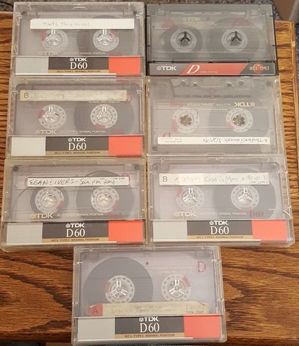 Lot of 7 TDK D60  Used Audio Cassettes