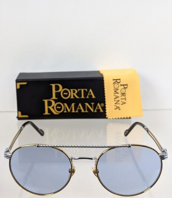 Pre-owned Porta Romana Authentic  Sunglasses Mod 012 Col 12a4 Gold Plated Vintage Frame In Blue