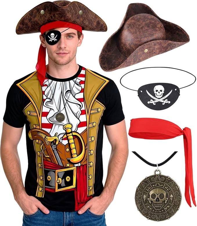 5pcs-pirate-costume-men-anime-captain-shirt-pirates-hat-skull-necklace-head-xl