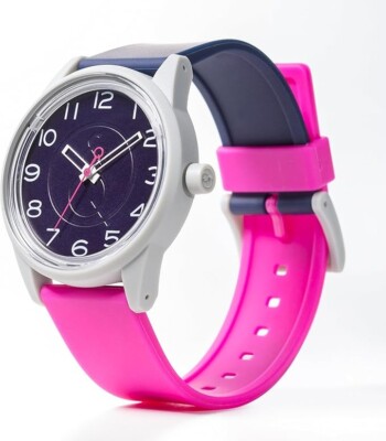 Citizen Q&Q Smile Solar Eco Navy Grey & Hot Pink Water Resistant 5 BAR Watch NEW