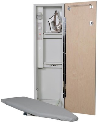 IRON-A-WAY Built-In Electric Ironing Center Collapsible Adjustable Swivel Board