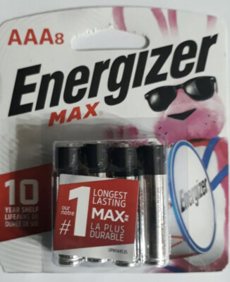Alkaline Battery Energizer Max AAA 8 Ct, #1 Longest Lasting MAX. 10yr Shelf Life