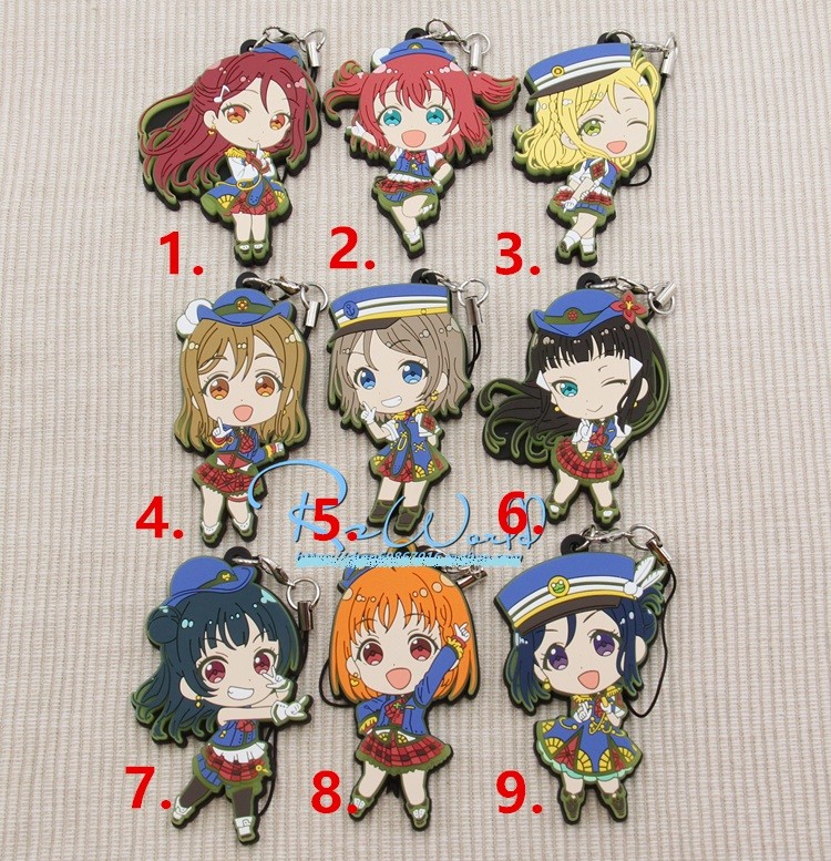 Anime Love Live Lovelive Sunshine Aqours Keychain Rubber Strap Charm Gift Ly Ebay